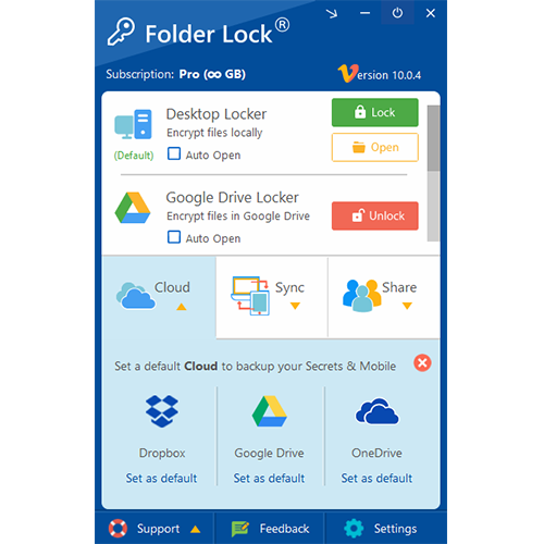 screenshot of Folder Lock